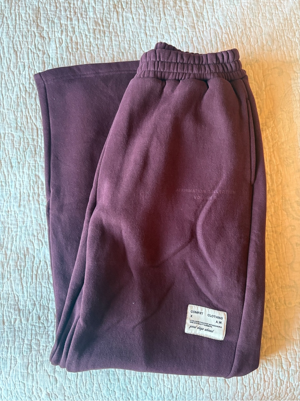 Plum Track Joggers with Patch Detail